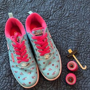 Heelys Light Blue and Pink Kids Sneakers with Wheels